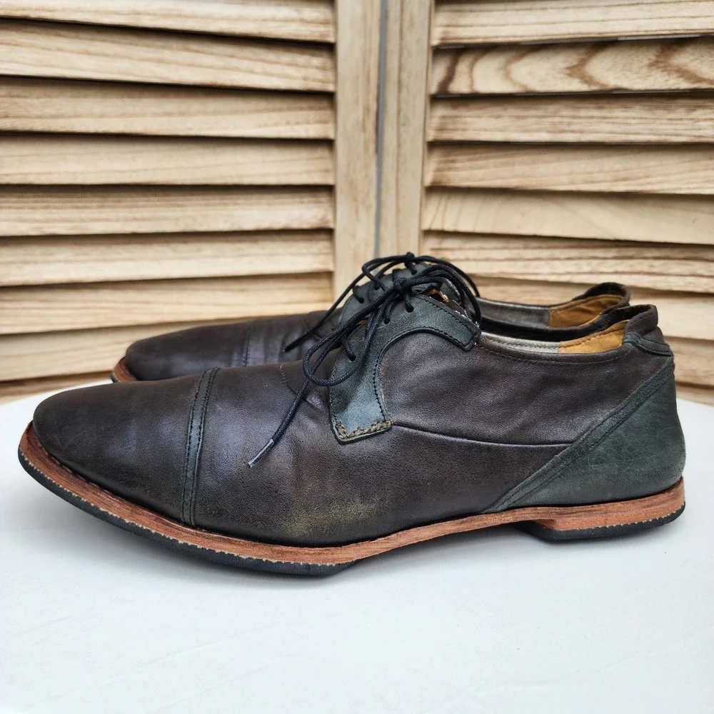 Timberland Sz 10 Wodehouse Brown Leather Lace Up Oxford Shoes Lost History 7550B
